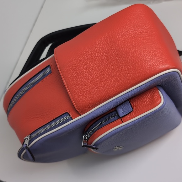 Coach CR768 Court Backpack In Colorblock Silver/Light Violet/Electric Coral - Picture 13 of 16